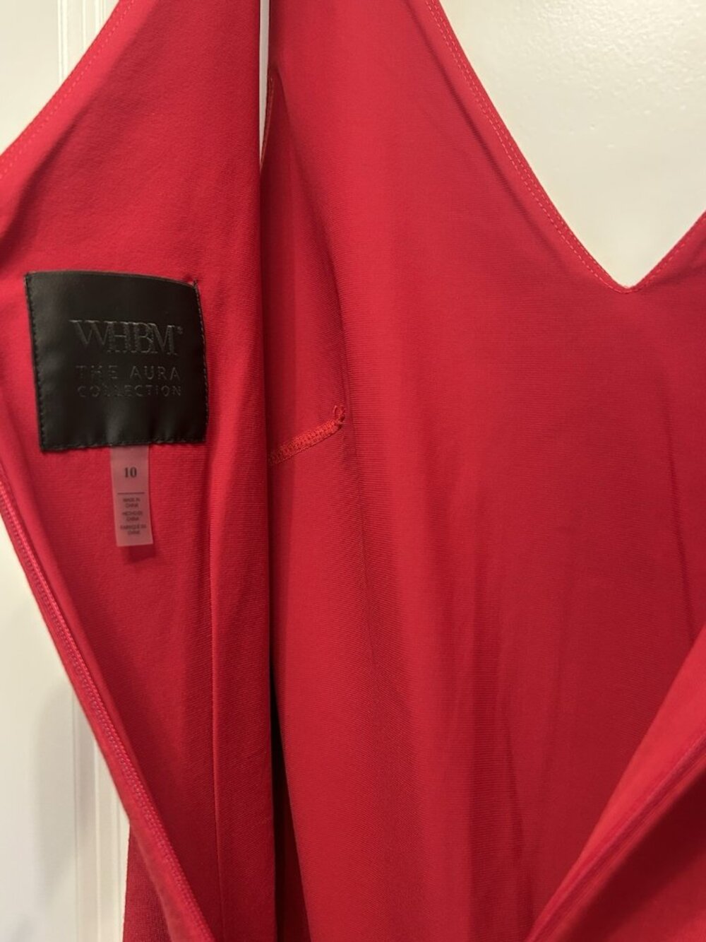 White House Black Market Aura Collection Red Sheath Dress Size 10 Graduation - Picture 12 of 13